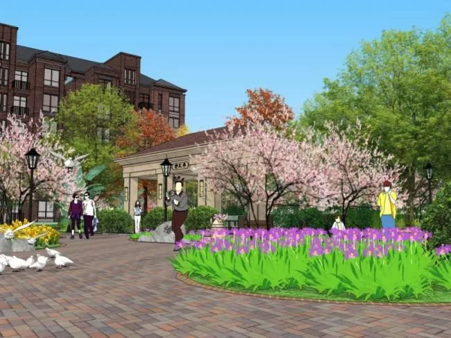 Sketchup Landscape Model | Community Landscape, Residential Landscape, Classical Style