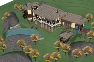Southeast Asian Style Stacked Villa SketchUp Model-BIM WORLD