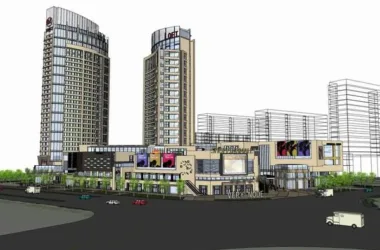 SketchUp Complex Model: Multi-Story High-Rise Office, Hotel, and Commercial Building in Classical Style-BIM WORLD