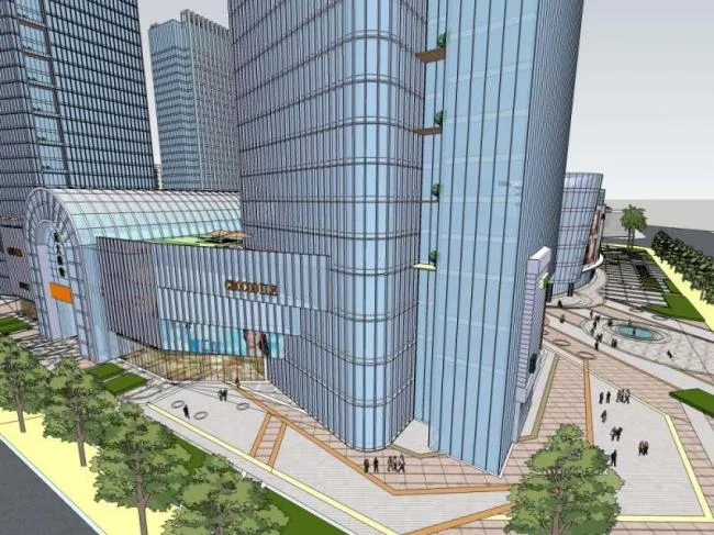 Sketchup Business Model | High rise office buildings, shopping centers, commercial spaces, complexes, modern style