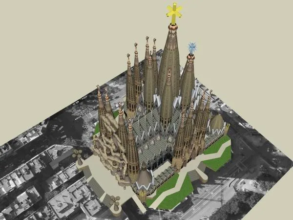 SketchUp Model of Holy Family Cathedral: Classical Cultural Architecture