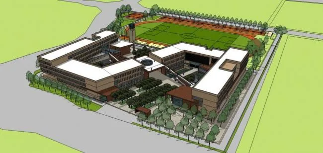 Sketchup School Model | Multi story Middle School, Teaching Building, Educational Architecture, Modern Style