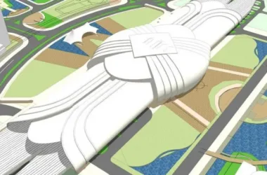 SketchUp Design: Multi-Story High-Speed Railway Station and Bridge in Modern Style-BIM WORLD