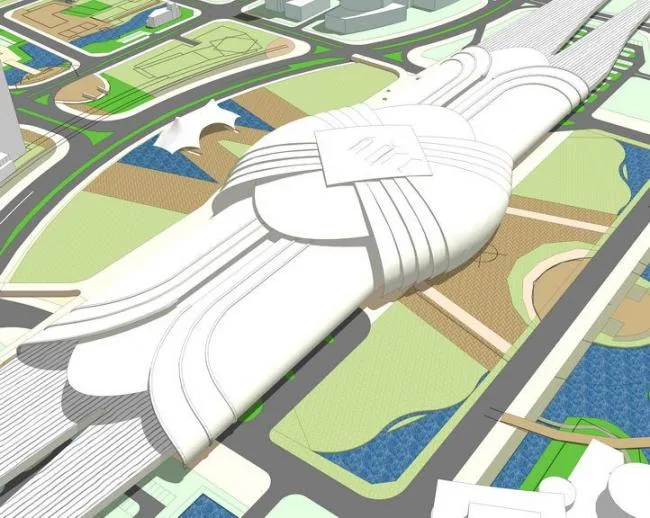 Sketchup Station Road and Bridge | Multi story High speed Railway Station, Transportation Architecture, Modern Style