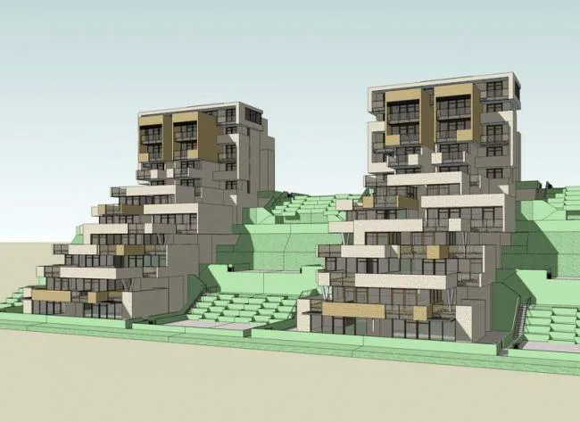 Modern Mountain Villa SketchUp Model | Contemporary Stacked Design