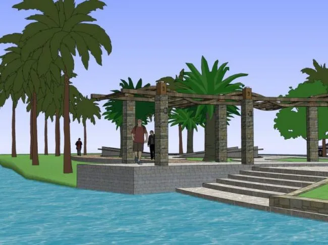 Sketchup Landscape Model | Waterfront Landscape, Modern Style