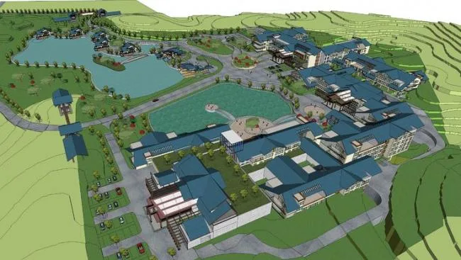 Sketchup Hotel Model | Mountain Resort, Planning Proposal, Multi story Hotel, New Chinese Style