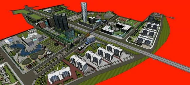 Sketchup Complex Model | High rise urban complex, commercial podium, office hotel, residential, modern style