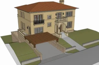 Classical Single-Family Villa Model in SketchUp-BIM WORLD