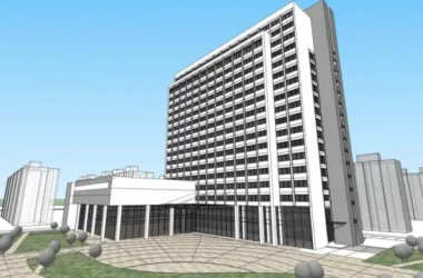Modern Multi-Story Hotel Model in SketchUp-BIM WORLD