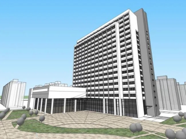 Sketchup Hotel Model | Multi story Hotel, Modern Style