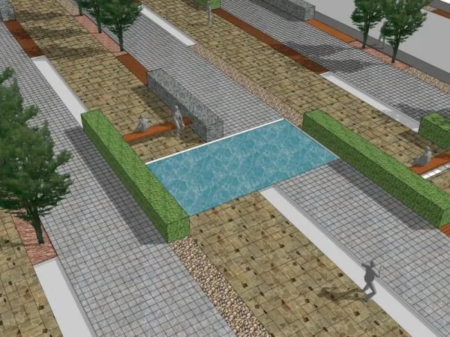 Sketchup Landscape Model | Waterfront Landscape, Modern Style
