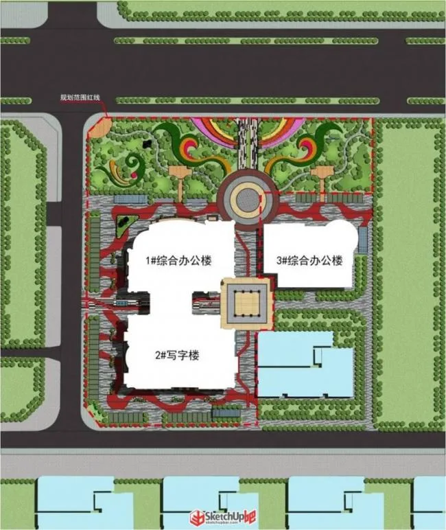 Sketchup Landscape Model | Roof Garden, Modern Style