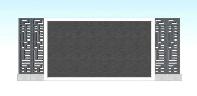 SketchUp Material Model | Chinese-Style Landscape Low Wall Component