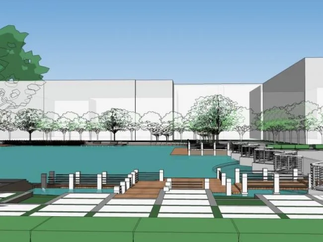 Sketchup Landscape Model | Park Landscape, Waterfront Landscape, Modern Style