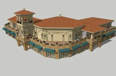 SketchUp Business Model: Classical Corner Commercial Building in Spain-BIM WORLD