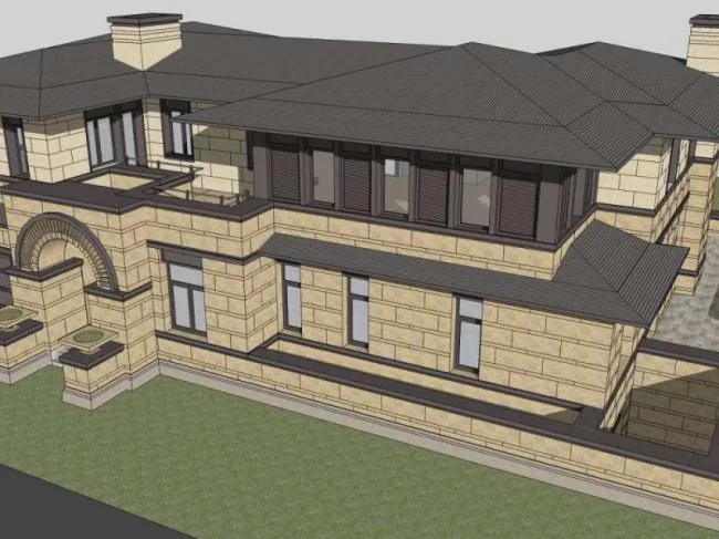 Sketchup Villa Model | Single Family Villa, Classical Style