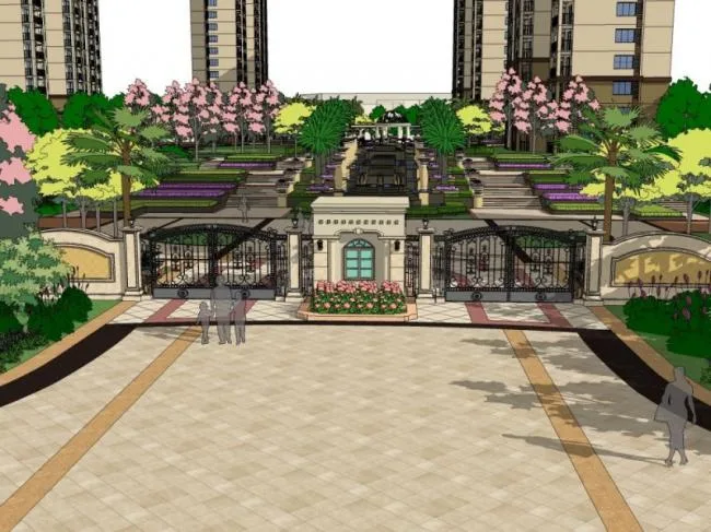 SketchUp Landscape Models: Community, Residential, and Classical Styles