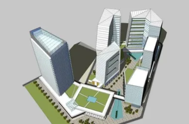 Modern High-Rise Office Building Model in SketchUp-BIM WORLD