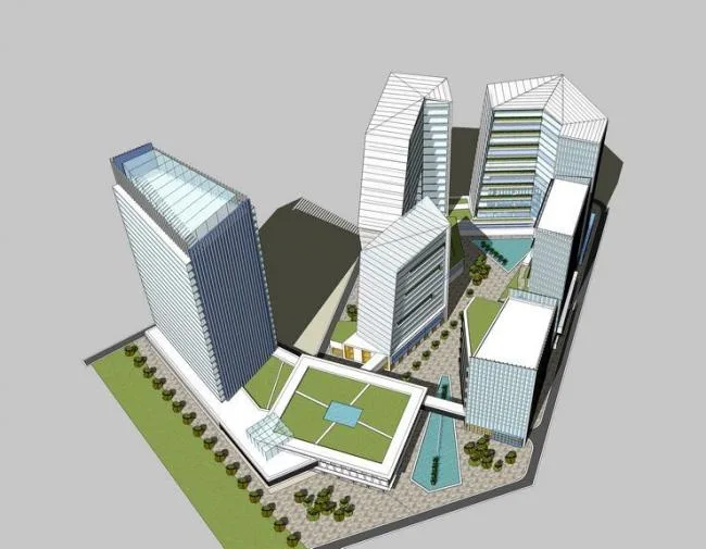 Sketchup Office Model | High rise Office Building, Modern Style