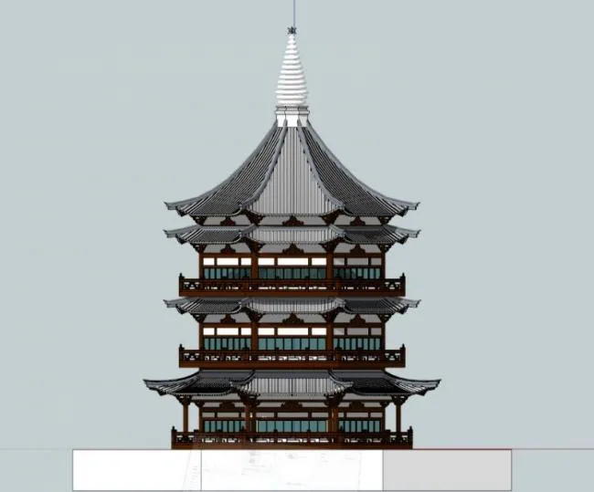 Sketchup Ancient Architecture Model | Multi story Octagonal Pavilion, Ancient Architecture, Chinese Style