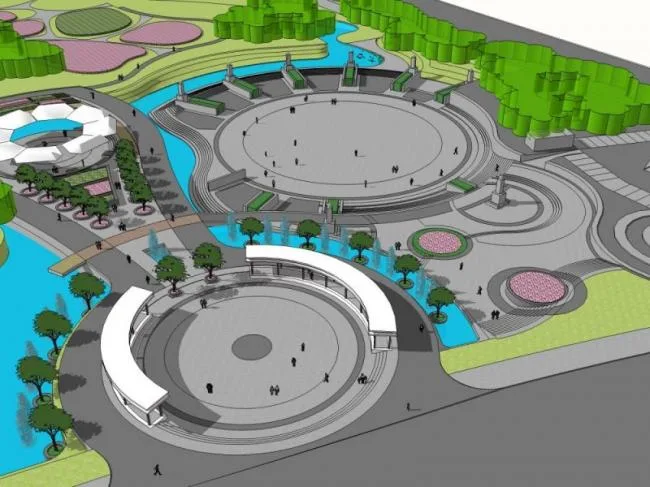 Sketchup Landscape Model | Park Landscape, Modern Style