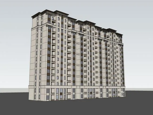 Sketchup Residential Model | High rise Residential Buildings, Residential Buildings, Classical Style