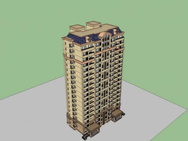 SketchUp Residential Models: Classical Style High-Rise Buildings