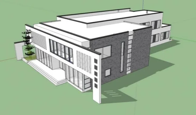 Sketchup Business Model | Low Level Clubhouse, Activity Center, Modern Style