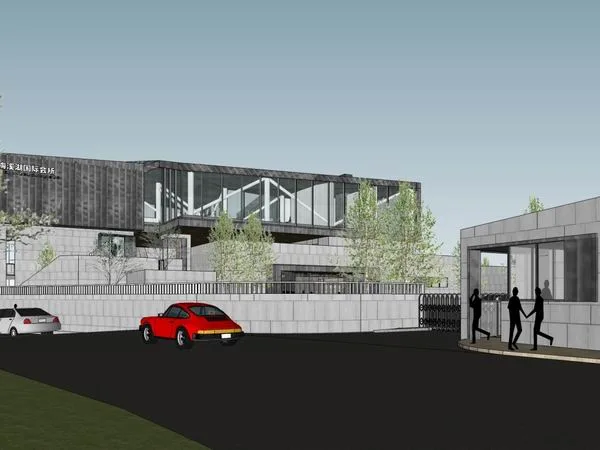 SketchUp Business Model: Meixi Lake International Club – Modern Multi-Story Commercial Design