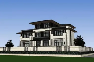SketchUp Villa Model | Modern Solo Villa in New Chinese Style-BIM WORLD