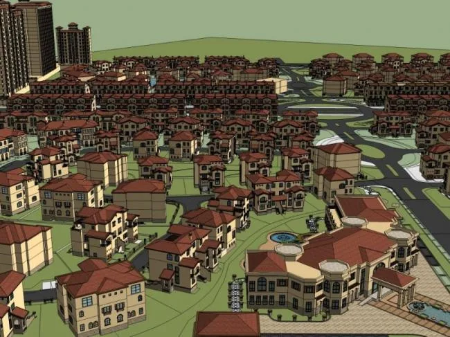 Sketchup Villa Model | Villa Cluster, Classical Style