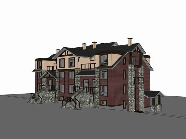 Sketchup Villa Model | American Stacked Double Splicing, Villa, Classical Style