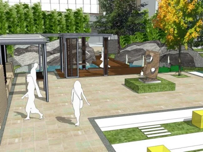 Sketchup Landscape Model | Residential Community Landscape, Modern Style