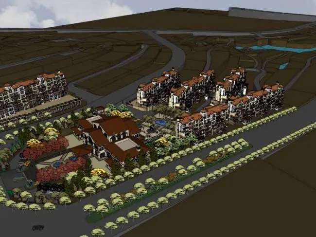 Sketchup Residential Model | Multi story Residential Community, Sales Office, Classical Style