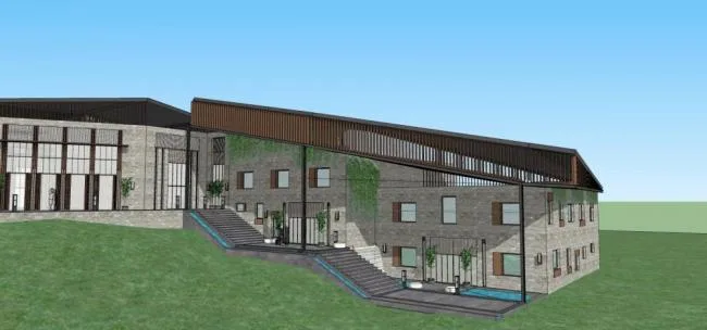 Sketchup Hotel Model | Multi story Mountain Hotel, Office, Chinese Style