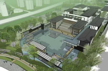 SketchUp Business Model: Multi-Story Clubhouse and Commercial Building in Modern Chinese Style-BIM WORLD