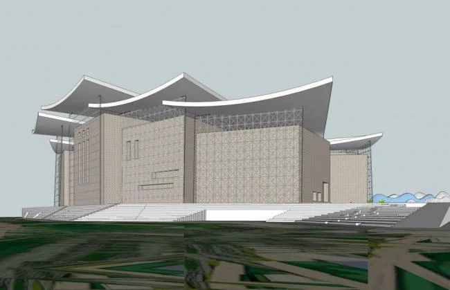 Sketchup Cultural Model | Multi story Museum, Cultural Architecture, Modern Style