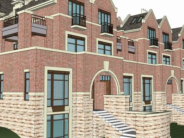 Sketchup Villa Model | Twin Villa, British Classical Style