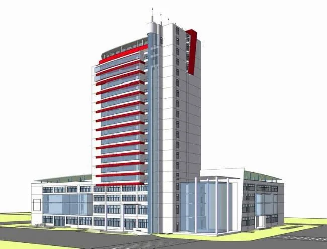 Sketchup Office Model | High Rise Office Building, Modern Style
