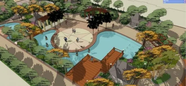 Sketchup Landscape Model | Community Landscape, Residential Landscape, Modern Style, Southeast Asian Style