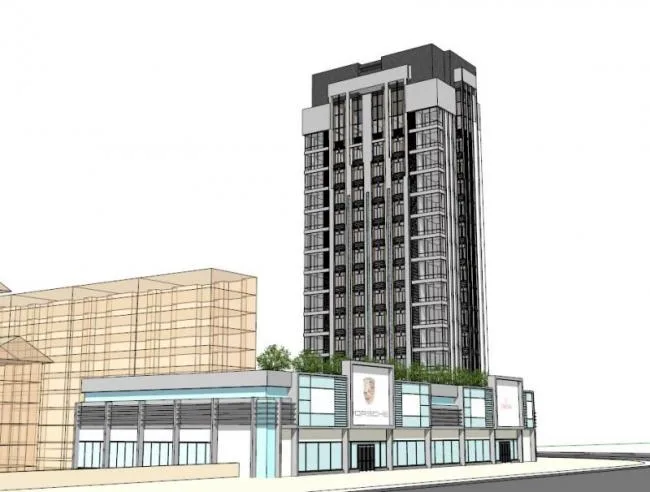 Sketchup Office Model | High rise office building, ground floor commercial, modern style