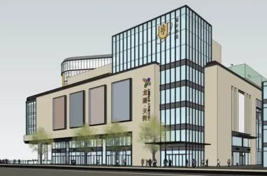 SketchUp Hotel Model: Modern High-Rise Commercial Hotel Proposal-BIM WORLD