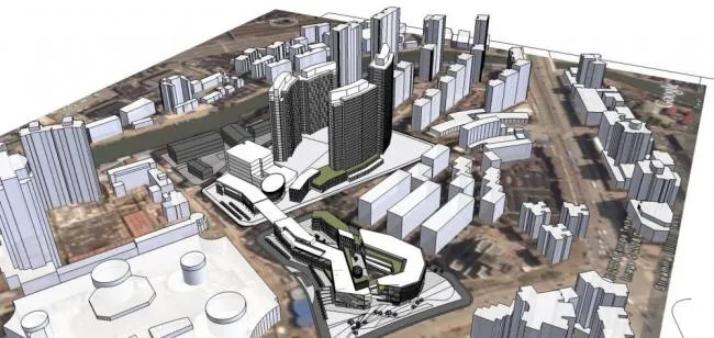 Sketchup Residential Model | High rise residential area, modern style, residential building, multi story mall, commercial podium