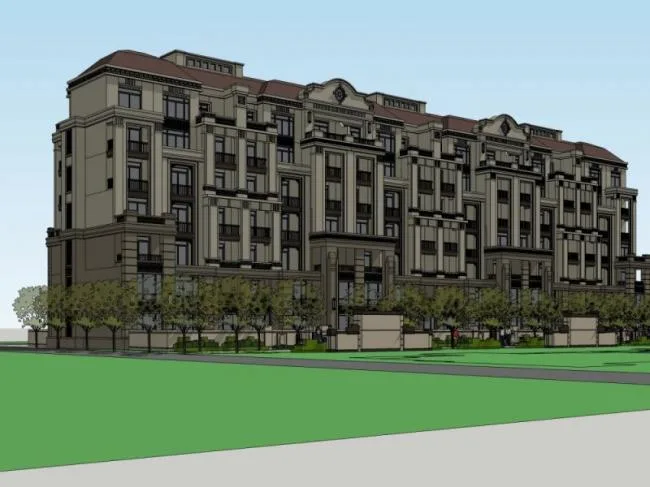 Sketchup Residential Model | Multi story Residence, Garden House, Classical Style