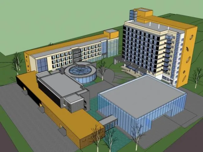 Sketchup Hotel Model | Multi story Hotel, Modern Style