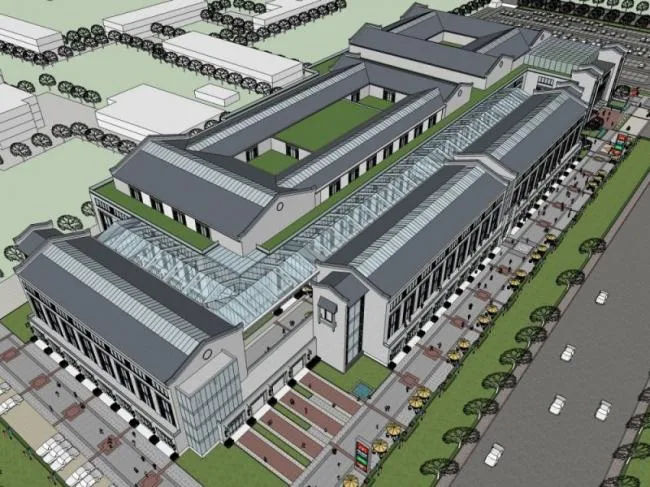 Sketchup Business Model | Multi story Business Center, Modern Chinese Style