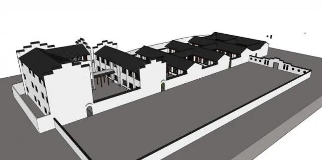 SketchUp Model: Multi-Story Chinese-Style Courtyard Cultural Activity Center