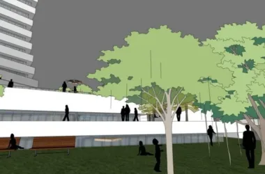Modern Multi-Story High-Rise Mixed-Use Complex with Commercial Podium and Office Spaces in SketchUp-BIM WORLD
