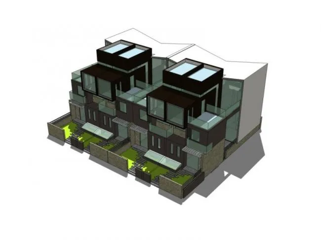 Sketchup Villa Model | Twin Villa, Modern Style